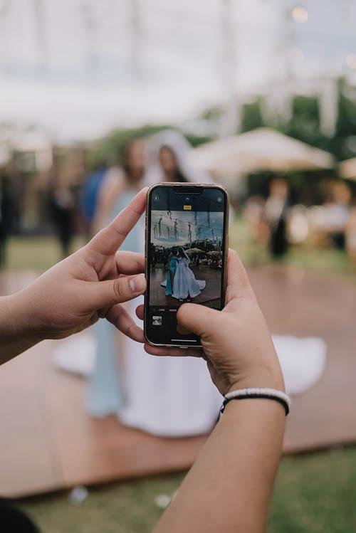 Wedding photo gallery on a phone